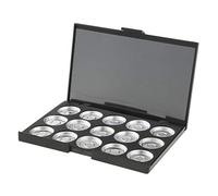 Paleta de maquillaje negra vacía para sombra de ojos, colorete, colección cosmética, pequeña