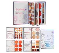 Paleta de maquillaje para la cara, 4 capas 45 colores portátil - Paleta de maquillaje de ojos cara contorno, para mujeres y principiantes, citas, uso diario y y bodas y Navidad y cumpleaños