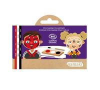 Paleta de maquillaje para niños Halloween - Diablo y araña - 3 colores (rojo, blanco, negro) - Cosmos hipoalergénico y orgánico Namaki