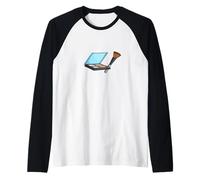 Paleta de maquillaje para sombra de ojos, rubor y pincel Camiseta Manga Raglan