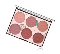 Paleta de Maquillaje Profesional de 6 Colores con Sombra de Ojos Mate y Polvo Contorno, Colorete Rosa de Larga Duración para una Aplicación Facial Multifuncional y Suave (#1, 20g)