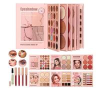 Paleta de maquillaje tipo libro - Larga Duración Altamente Pigmentado 6 Capas - Kit Brillo Labial Sombras De Ojos Contorno - Para Mujeres Y Chicas En Vida Diaria, Citas, Bodas, Graduación, Y Trabajo