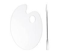 Paleta de mezcla de maquillaje Acrílico Transparente Cosmética Bandeja de mezcla con espátula ovalada.