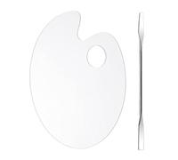 Paleta de mezcla de maquillaje, bandeja de mezcla de pintura cosmética transparente acrílica con espátula ovalada.