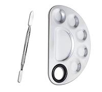 Paleta De Mezclas Maquillaje Profesional, Witbicg Paleta Correctores Maquillaje Herramienta Con Espátula Para Base De Mezcla De Pestañas De Sombra De Ojos De Arte De Uñas (12.5 x 16 cm)