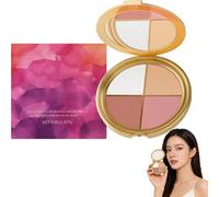 Paleta de ojos y mejillas resaltadora, set de iluminación, paleta de colorete y resaltador, paleta de maquillaje para mujeres, adecuada para el día a día y fiestas. (1 unidad)