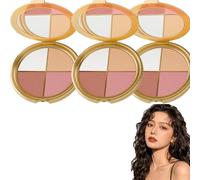 Paleta de ojos y mejillas resaltadora, set de iluminación, paleta de colorete y resaltador, paletas de maquillaje para mujeres, adecuadas para uso diario y fiestas. (3 unidades)