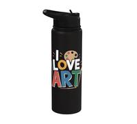 Paleta de pincel I Love Art Expresión colorida Stainless Steel Insulated Water Bottle