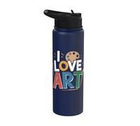 Paleta de pincel I Love Art Expresión colorida Stainless Steel Insulated Water Bottle