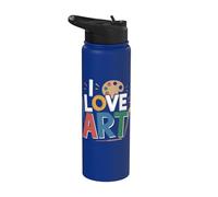 Paleta de pincel I Love Art Expresión colorida Stainless Steel Insulated Water Bottle