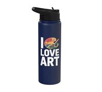 Paleta de pinceles coloridos I Love Art Passion Stainless Steel Insulated Water Bottle