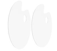 Paleta de pintura acrílica transparente, paleta de arte ovalada, paleta de colores acrílicos, 2 unidades