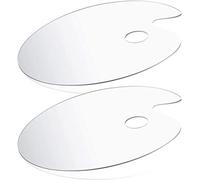 Paleta de pintura acrílica transparente para mezclar ovalada, antiadherente, con agujero para el pulgar, paleta de pintura para artistas, manualidades, pintura