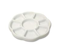 Paleta de pintura de acuarela de cerámica con 9 pozos, paleta para artes y manualidades, paleta de mezcla de cerámica, bandeja para acuarela, flores, gouache, 12,7 cm