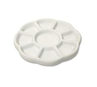 Paleta de pintura de acuarela de cerámica de porcelana de 9 pozos, bandeja de mezcla de cerámica, plato de acuarela de flores, paleta de gouache para artes y manualidades, organizador de accesorios de