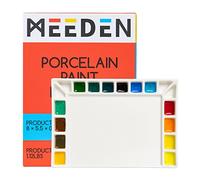Paleta de Pintura de cerámica para Artistas de MEEDen, Mezcla de Porcelana Paleta para Acuarela, Pintura al óleo acrílico, Rectangular, 18 pozos