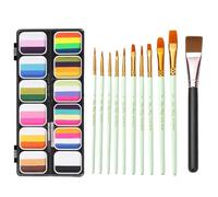 Paleta De Pintura Facial - 12 Colores, Kit Profesional De Pintura Facial YY Corporal, Arte Lavable | Juego De Piintura Corporal Creativa Para Hombres, Mujeres Y Niños Con Colores Seguros Y No Tóxicos