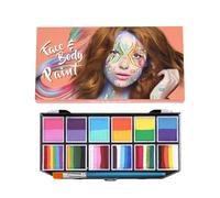 Paleta de pintura facial, pintura corporal para la piel,Paleta de pintura facial lavable - Maquillaje de pintura facial a base de agua de 12 colores, kit de pintura facial profesional para niños y adu