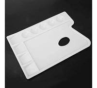 Paleta de Pintura Rectangular, Plástico PVC, Pozos para Acuarela, Acrílico y Óleo, Soporte Lavable, para Artistas y Estudiantes