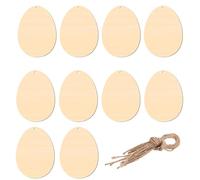Paleta de primavera - Recortes de huevo de madera pintables para manualidades | grano natural cortado de precisión con superficies lijadas lisas y agujeros para colgar preperforados para arte escolar