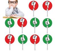 Paleta De Pulgar, Sí O No Paletas De Paleta Verde Remar | 10 Piezas De Letreros De Sí-no-Paddle Para La Coordinación En El Aula, Verde, Rojo, Verdadero, Falso, Remo, Maestro, Aula, Evento Zu