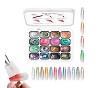Paleta De Pulido Con Gel Por Golpeteo,Paleta Con 16 Celdas Para Curado UV/LED Sin Limpiar | Colores De Gel Para Uñas De Pulido | Chicas Mujeres Madres Salón Hogar Vacaciones Halloween y