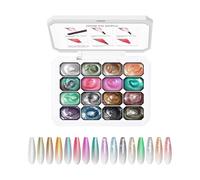 Paleta De Pulido Con Gel Por Golpeteo, Paleta de 16 cavidades curado UV/LED con degradado sin limpiar y larga duración, Colores De Gel Para Uñas De Pulido, Chicas Mujeres Madres Salón Hogar Vacaciones