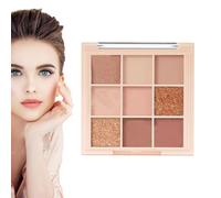 Paleta de purpurina mate, juego de 9 colores para sombra de ojos, mezcla de brillo duradero, maquillaje altamente pigmentado con una fórmula de textura que se ve para la barra de fiesta de