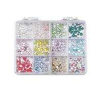 Paleta de Saloon - Kit de pernos poliméricos vibrantes, docena de bolas en miniatura para niñas, mezcla de superposición falsa brillante con cápsulas de almacenamiento, detalles de estilo