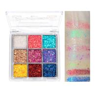 Paleta de Sombra Brillante, 9 Colores Metálicos, Maquillaje Altamente Pigmentado, Duración Larga