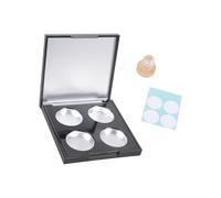 Paleta de sombra de ojos de 4 colores con cierre, perfecta para sartenes redondas de 26,5 mm, organizador de maquillaje de viaje, caja de almacenamiento de sombra de ojos, Black, One Size, Mass Beauty