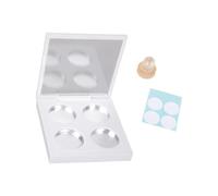 Paleta de sombra de ojos de 4 colores con cierre, perfecta para sartenes redondas de 26,5 mm, organizador de maquillaje de viaje, caja de almacenamiento de sombra de ojos, White, One Size, Mass Beauty