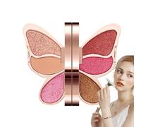 Paleta de sombra de ojos - Juego de 6 sombras de ojos mate y Shimmer | Maquillaje de ojos con purpurina resistente al sudor de larga duración, kit de sombras de ojos altamente pigmentado para