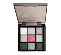 Paleta de sombra de ojos plateada, oscura y oscura-9 colores altamente pigmentados y mezclables para estilos de maquillaje ahumados y duraderos