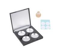 Paleta de sombra de ojos redonda de 4 secciones con base para sombra de ojos para mujer