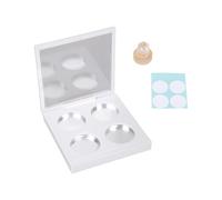 Paleta de sombra de ojos redonda de 4 secciones con base para sombra de ojos para mujer