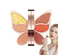 Paleta de sombras de : 6 colores únicos, brillo mate de larga duración, maquillaje de pigmentado aterciopelado, cosmético rico colorido | Hermoso aspecto para marrones azules