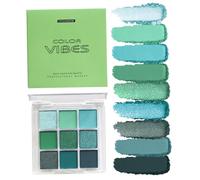 Paleta de sombras de ojos, 9 colores Blendible Avacate Green Eyeshadow, maquillaje verde duradero e impermeable para niñas, mujeres
