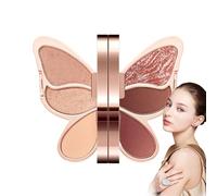 Paleta de sombras de ojos Butterfly, 6 colores, resistente al sudor, acabado mate brillante, color, juego de cosméticos, duradero para festivales de noche, rutina