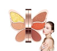 Paleta de sombras de ojos Butterfly, 6 colores, resistente al sudor, acabado mate brillante, color, juego de cosméticos, duradero para festivales de noche, rutina