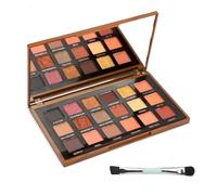 Paleta de sombras de ojos con pinceles de maquillaje, Paleta Maquillaje, 18 mates y brillantes de alta pigmentación, Paleta de sombras de ojos color oro rosa de larga duración,brillos, purpurinas