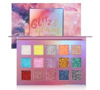 Paleta de sombras de ojos con purpurina, 15 colores altamente pigmentados, paleta de canciones, larga duración y resistente al agua, gran paleta de sombras de ojos de lentejuelas para ojos, labios y