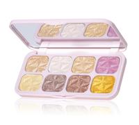 Paleta de sombras de ojos con purpurina 8 colores, paleta maquillaje multicolor y muy pigmentada para looks fiesta y noche, sombras ojos metalizadas, maquillaje larga duración (Style D)
