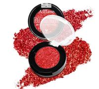Paleta de sombras de ojos con purpurina roja, holográfica de color rojo y dorado, para mujeres maduras, brillos de alta pigmentación, carnaval de Halloween, maquillaje para cara y cuerpo