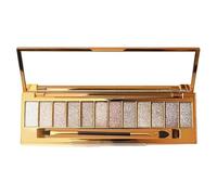 Paleta de sombras de ojos con purpurina, sombra de ojos brillante de 12 colores con espejo y pincel, paleta brillante de larga duración altamente pigmentada para mujeres, purpurina, maquillaje