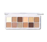Paleta de sombras de ojos de 12 colores, mate brillante, neutro, tonos marrones cálidos, polvo fino y liso, portátil, altamente pigmentado y de larga duración