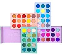 Paleta de sombras de ojos de 60 colores, tablero 4 en 1, brillo de alta pigmentación, sombra de ojos mate, rotación, paleta de maquillaje nude nacarado