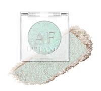 Paleta de sombras de ojos DE'LANCI de larga duración, brillo iridiscente, color verde y plateado, base plateada simple, ideal para contorno de cara y cuerpo y mejillas #04