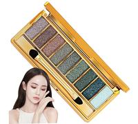 Paleta de sombras de ojos Glitter, sombra de ojos brillante de 9 colores, Shadow de ojos brillantes, resistente al agua, SHIRGLE SHIRCE-ESHADOW para Halloween/cumpleaños/día de San Valentín, Syle1 so