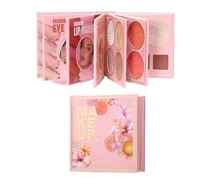 Paleta De Sombras De Ojos,Iluminador Rubor de Larga Duración Mezclable | Maquillaje En Estilo Libro Con Bronceador E Iluminador,para Mujeres, Niñas, Cumpleaños, San Valentín, Boda, Viaje, Exterior y T